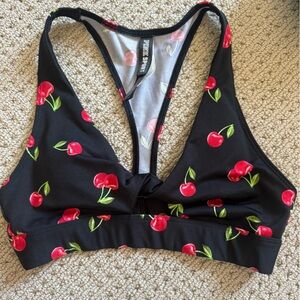 Victoria’s Secret PINK black / cherry print sports bra